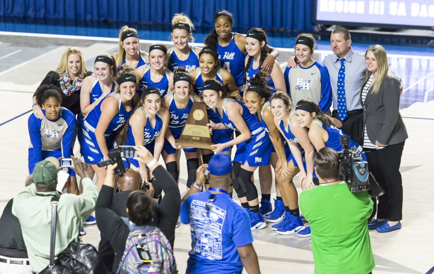 Kayla and her teammates celebrate advancing to the Texas state tournament